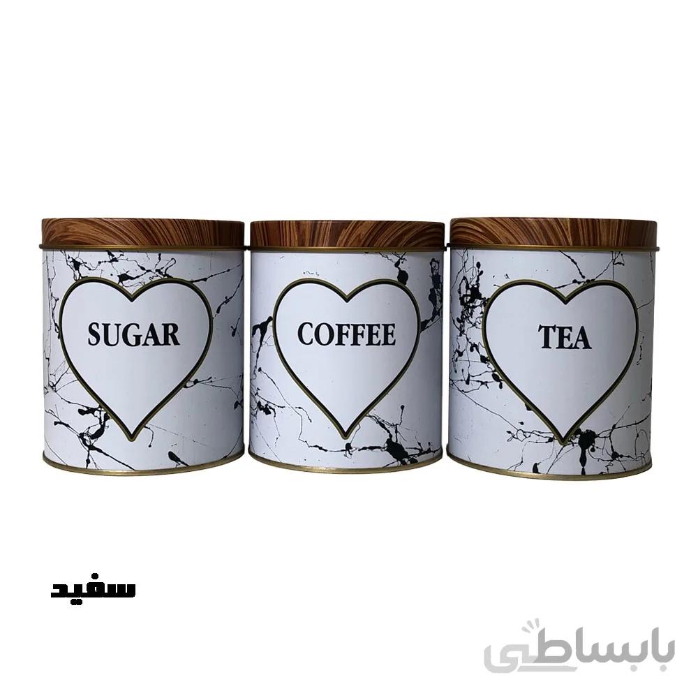 جا ادویه سه پارچه مدل ماربل قلب مشکی