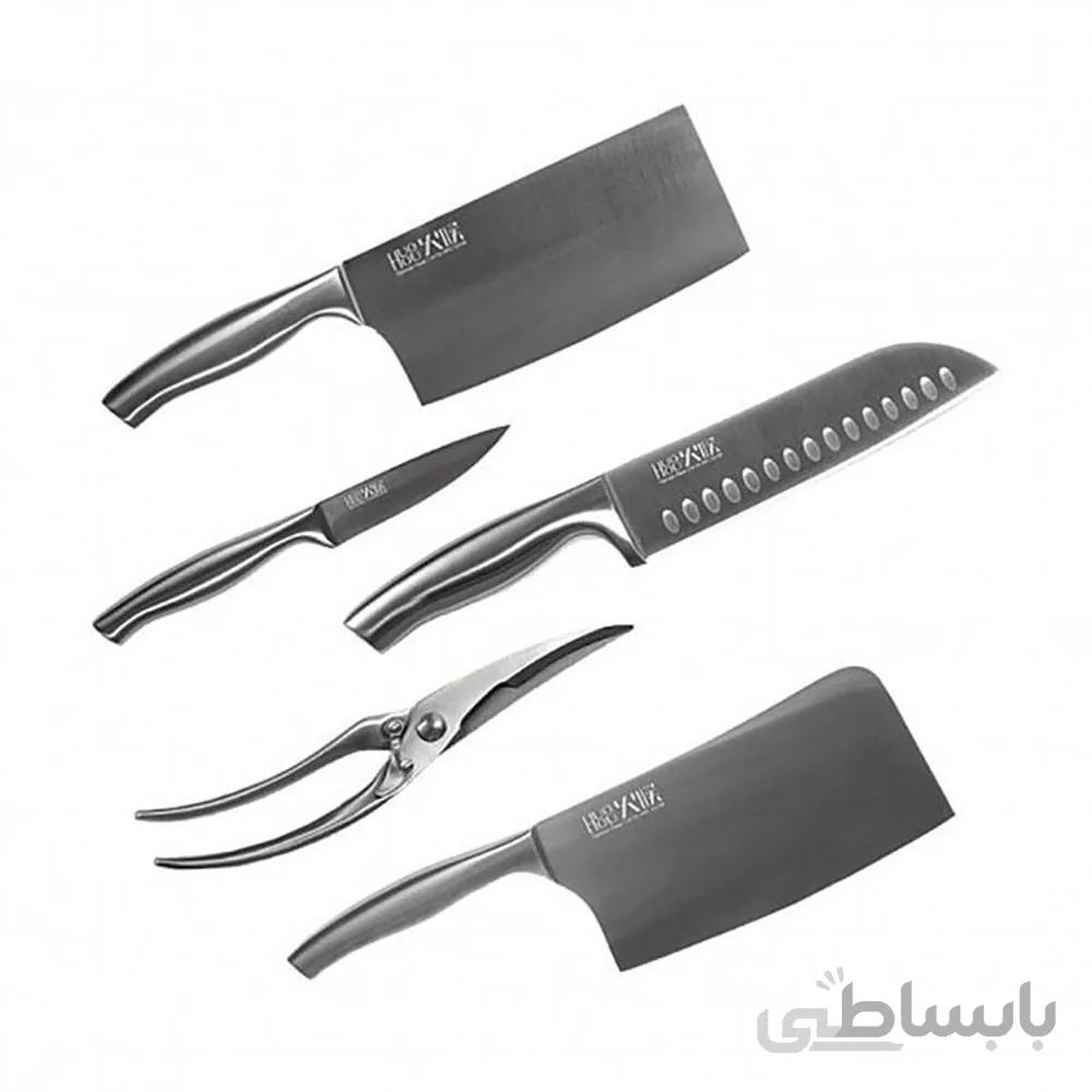 ست 5 تایی چاقو و قیچی آشپزخانه شیائومی HuoHou HU0014 Kitchen Knife