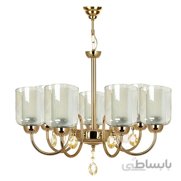 لوستر 7 شعله چشمه نور مدل A812/7-G طلایی