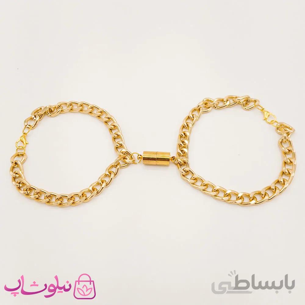 دستبند ست عاشقانه مگنتی طلایی