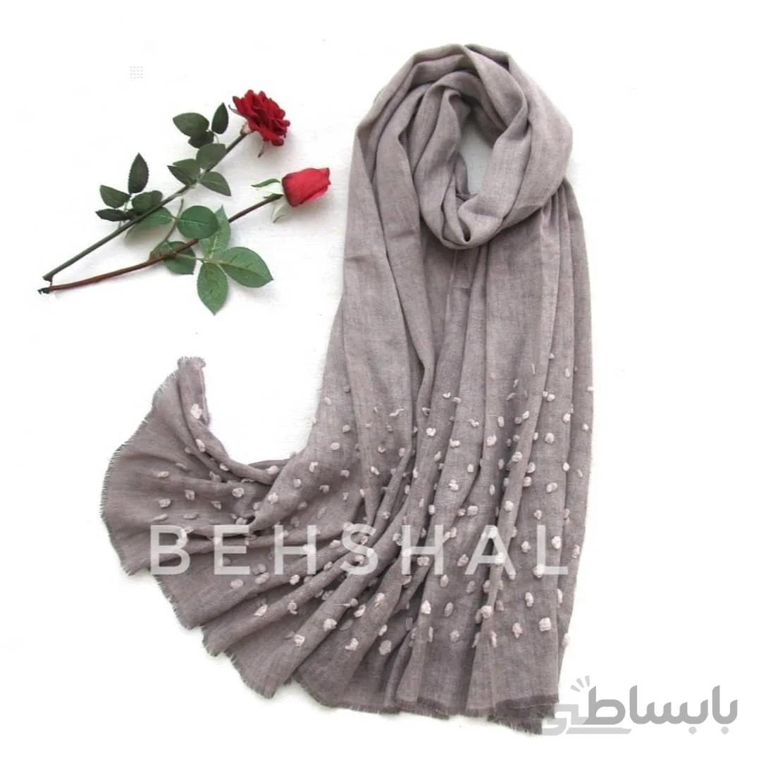شال سنگشور وارداتی شکوفه دار رنگ سرکه ای