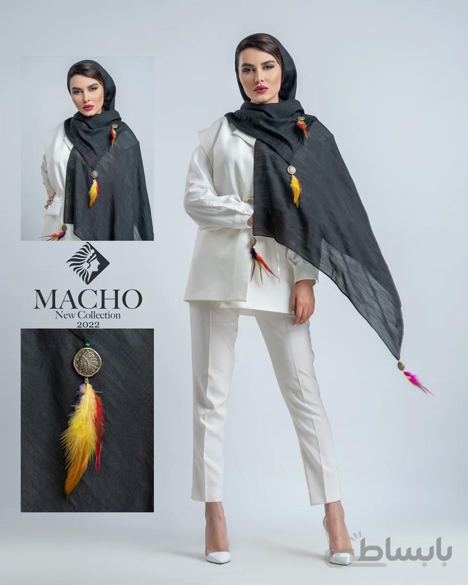 شال نخ پنبه اسلپ طرح سرخ‌پوستی ماچو 2976