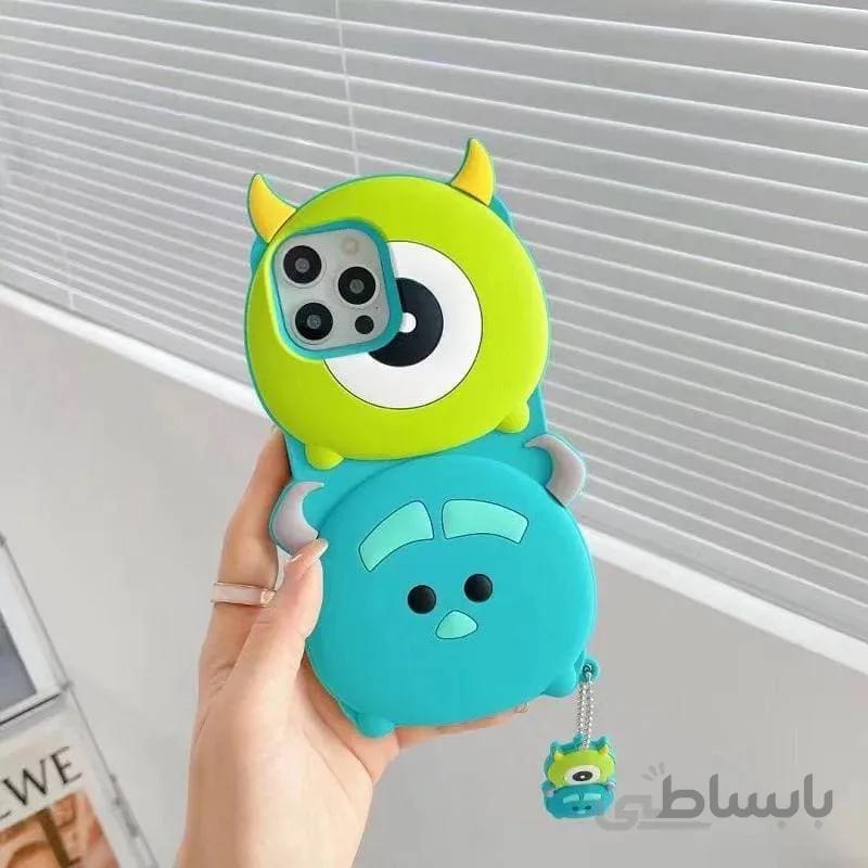 قاب آیفون مدل مایک و سالی عروسکی همراه آویز