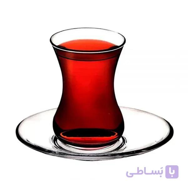 ست استکان و نعلبکی پاشاباغچه مدل ince belli کد 95313 بسته 6 عددی