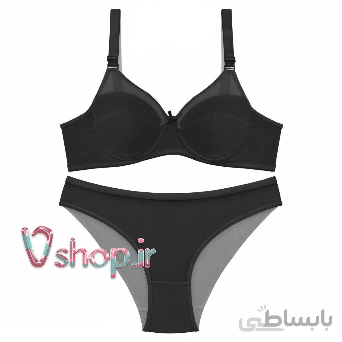 ست شورت و سوتین زنانه نوشه پوش مدل 223 رنگ مشکی