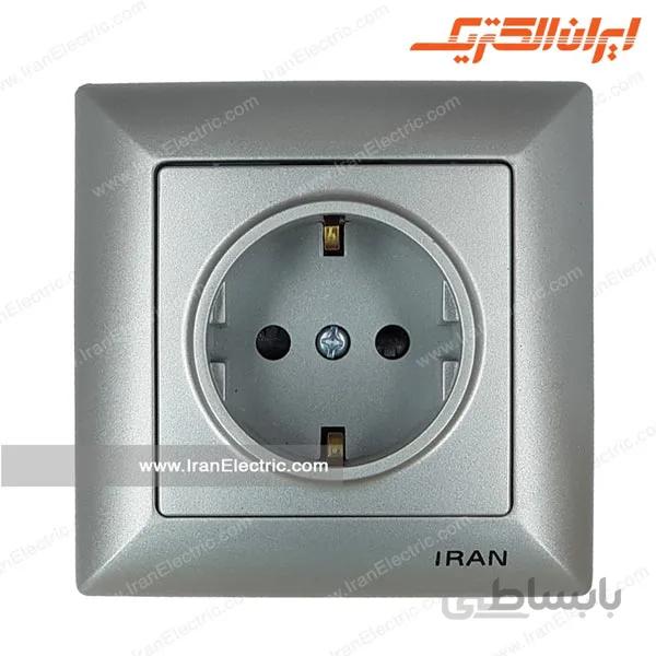پریز برق ارت دار الیزه نقره ای