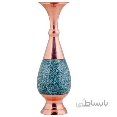 گلدان فیروزه کوب اثر آقاجانی ارتفاع 26 سانتی متر کد GF-44