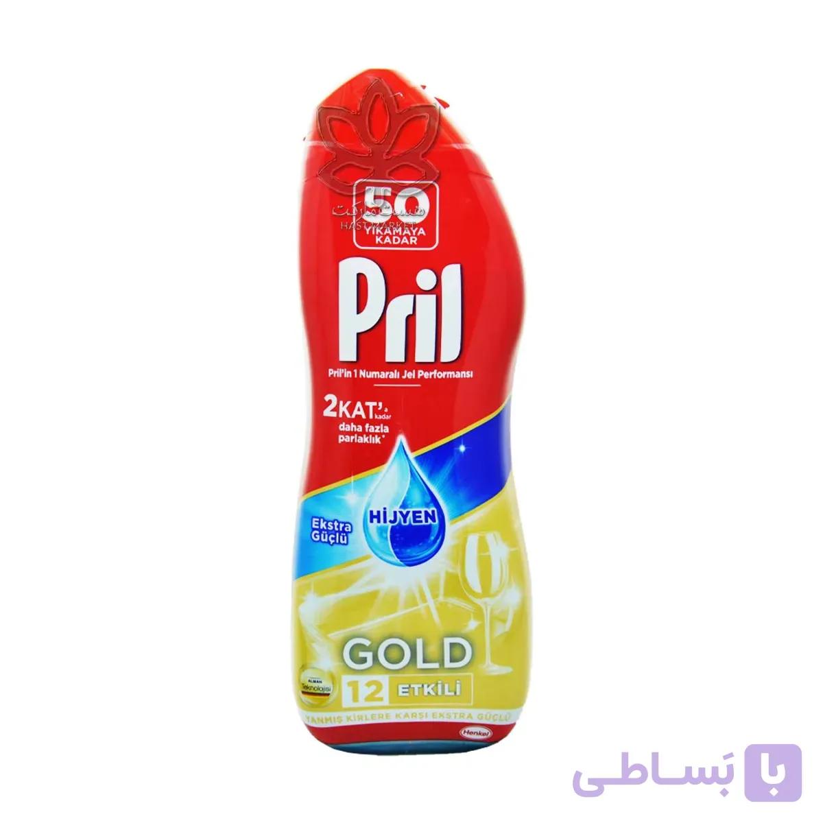 ژل ماشین ظرفشویی دو فاز پریل لیمویی حجم 900 میلی لیتر ا Pril Gold Jel کد 304271