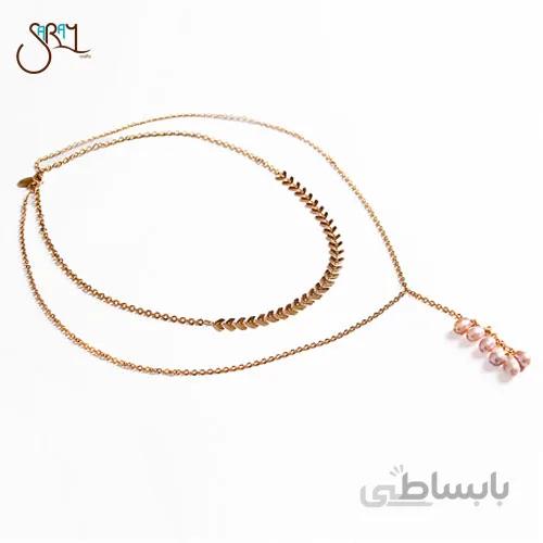 گردنبند استیل دو ردیف مدل 2107