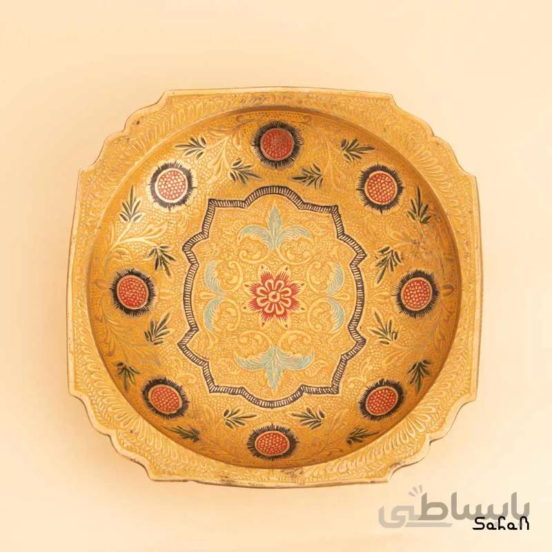 شیرینی خوری برنجی میناکاری مدل هشت ضلعی سایز 2