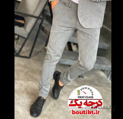 شلوار مجلسی پاکتی بزایاق طوسی