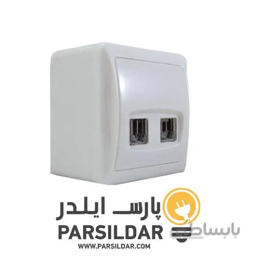 سوکت تلفن روکار دوکاره دلند مدل نسترن