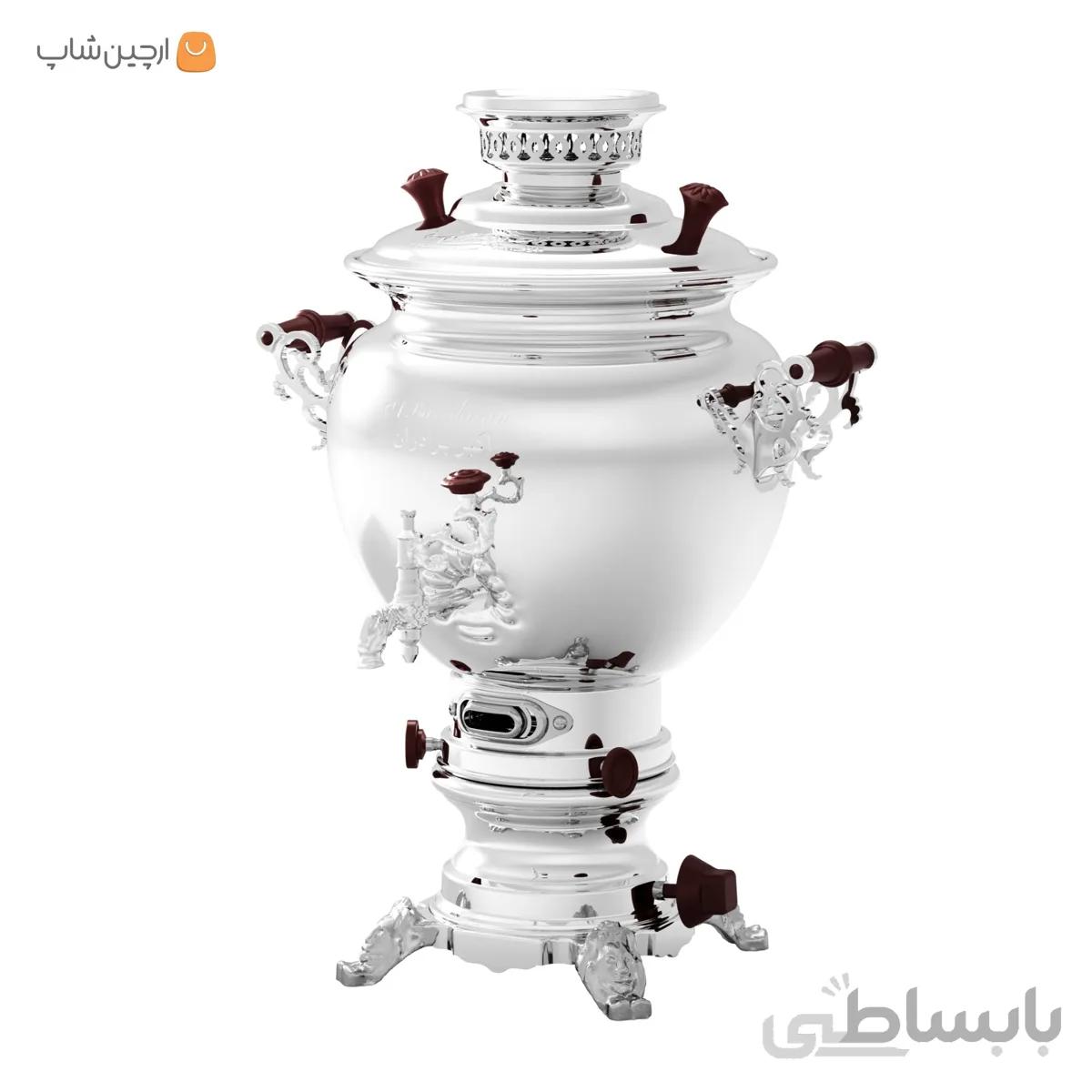 سماور گازی ترموکوبل دار اکبربرادران طرح زغالی مدل 2015