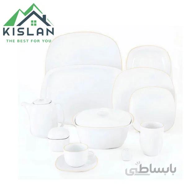 سرویس 98 پارچه چهار گوش زرین لب طلا
