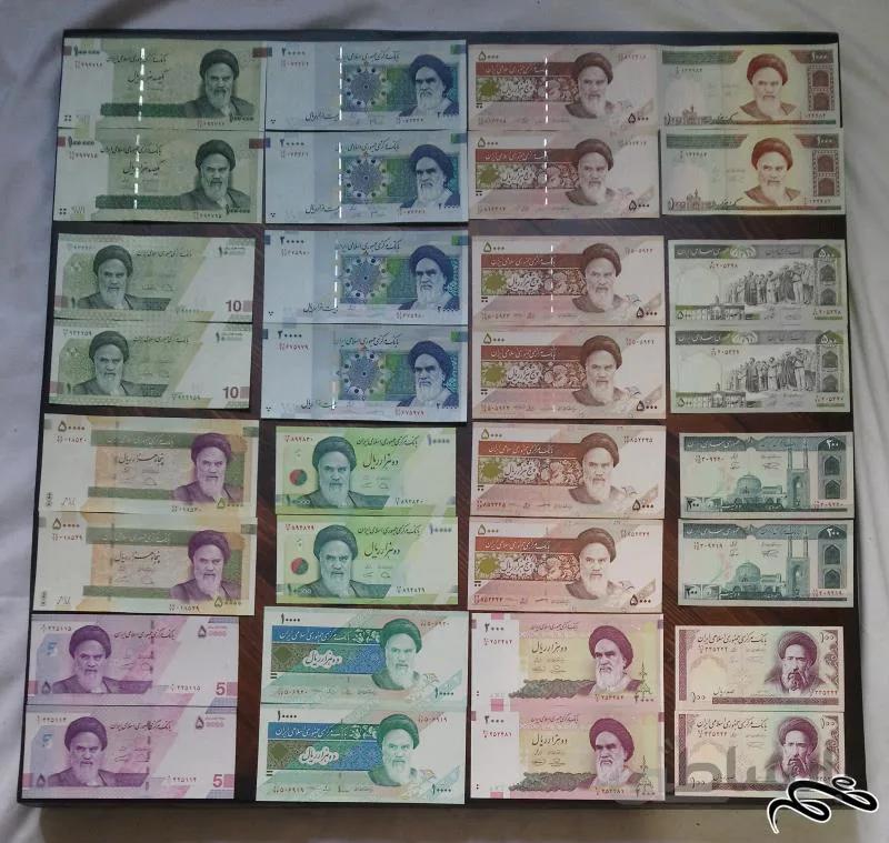 ۱۶ جفت اسکناس بانکی جمهوری - بدون تکرار