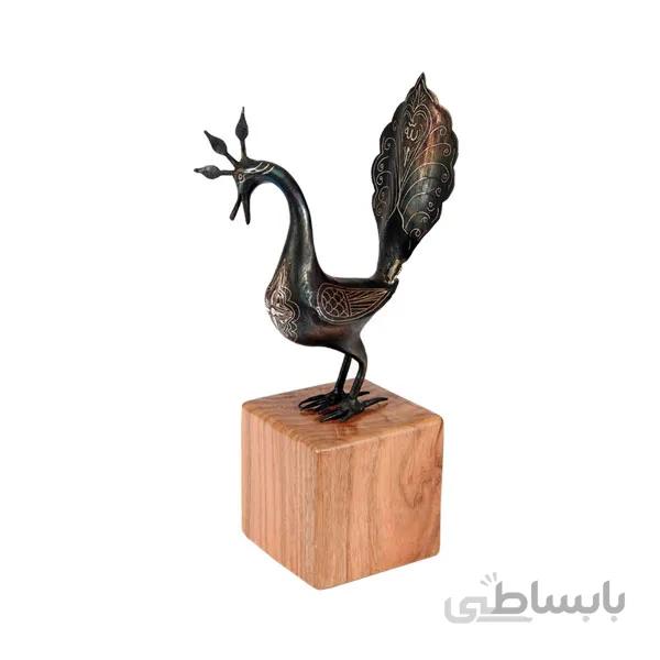 تندیس طاووس علم طرح نقره کوب