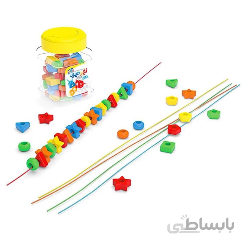 اسباب بازی نخ ومهره رنگی رنگی 100 تایی قلقلک