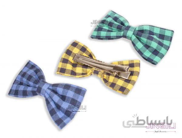 گیره مو مدل پاپیون چهارخونه ای 1 کد cw0035