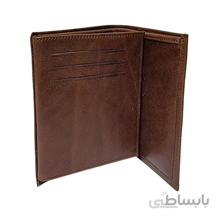 کیف پول جیبی کتابی مردانه چرم طبیعی – کد KP11