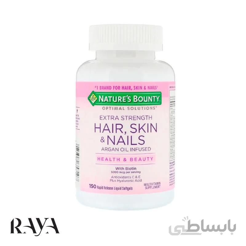 کپسول تقویت کننده مو، پوست و ناخن اوپتیمال سلوشن نیچرز بونتی ا Nature's Bounty Optimal Solutions Extra Strength Hair, Skin & Nails