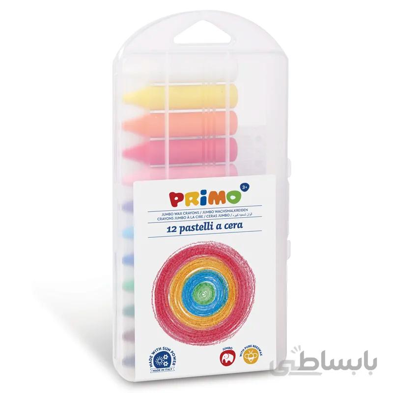 مداد شمعی جامبو پریمو، جعبه پلاستیکی 12 رنگ 060PC12AP