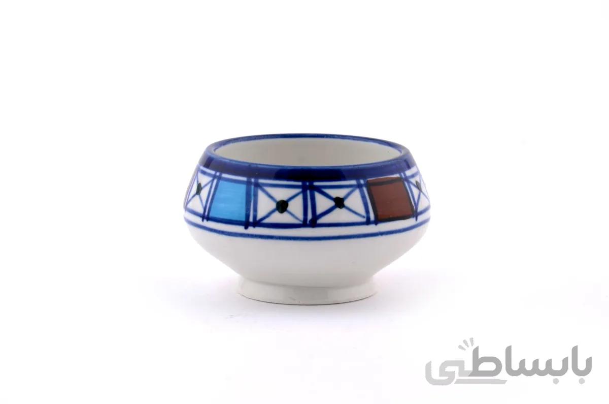 کاسه زیتون خوری چینی میبد مروارید طرح شطرنجی