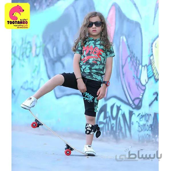 هودی شلوارک mabe سبز | لباسبچه عمده