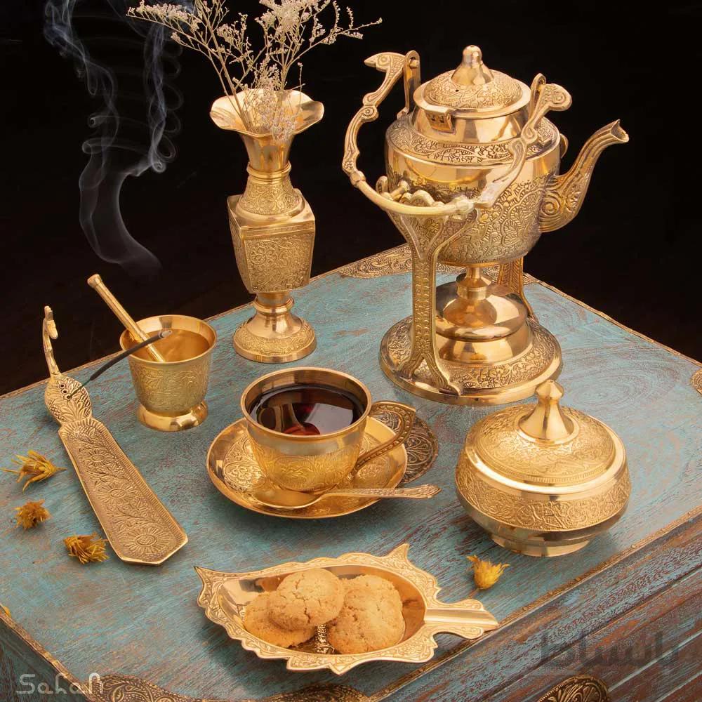 ست چای خوری برنجی طلایی کد 240
