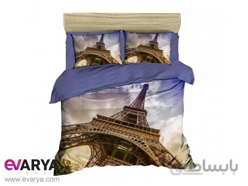 روتختی سه بعدی برند Ozinci طرح برج ایفل با آسمان ابری سایز دو نفره