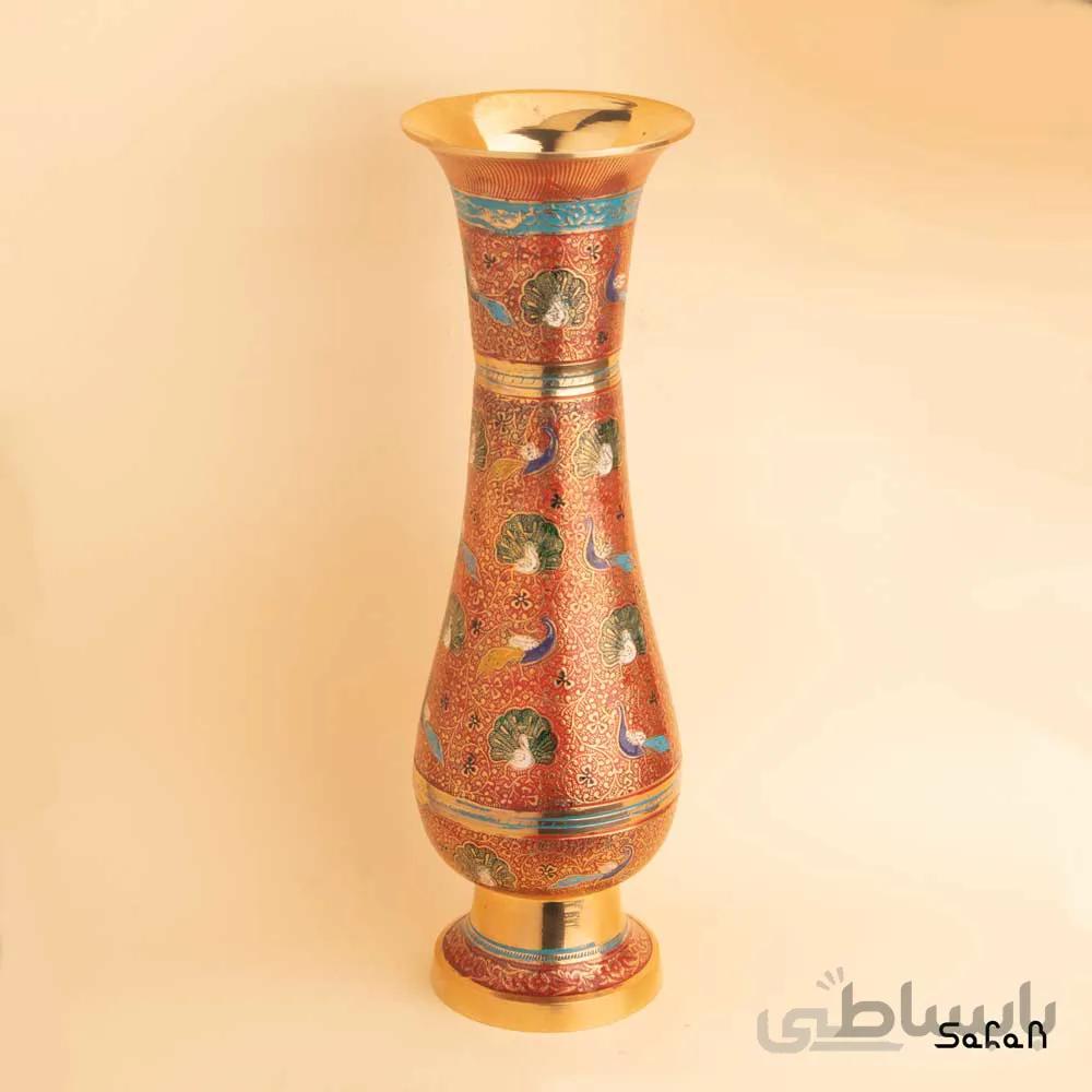 گلدان برنجی میناکاری مدل گلاس سایز 3