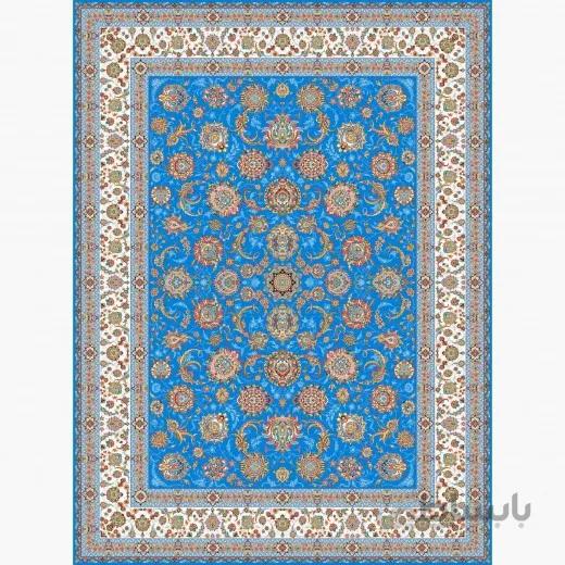 فرش ماشینی زاگرس طرح شادسر زمینه آبی