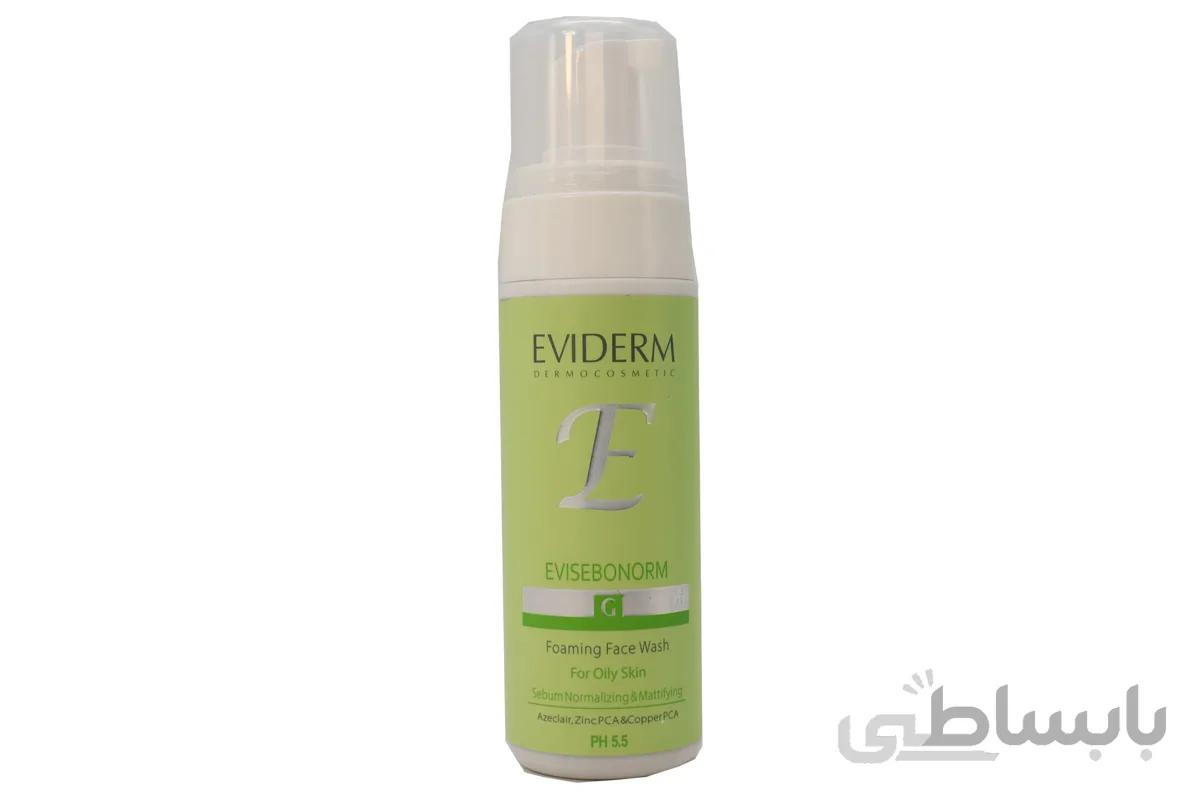 فوم شستشوی صورت پوست چرب اوی سبونورم 150 میلی لیتر اویدرم ا Eviderm Evisebonorm Foaming For oily skin Face Wash