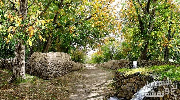 نخ و نقشه تبریز تابلو فرش طرح کوچه باغ زیبا کد j-178
