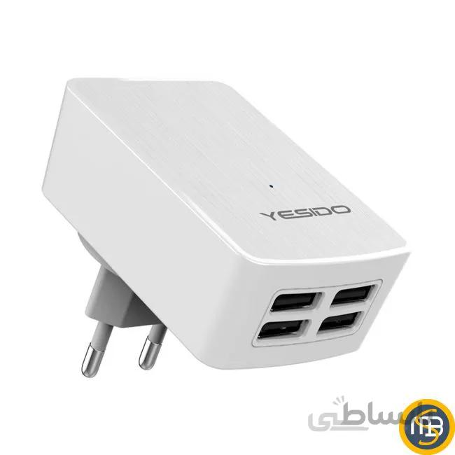 شارژر دیواری یسیدو مدل YC04 دارای 4 پورت ا Yesido YC04 4 Port USB Wall Charger