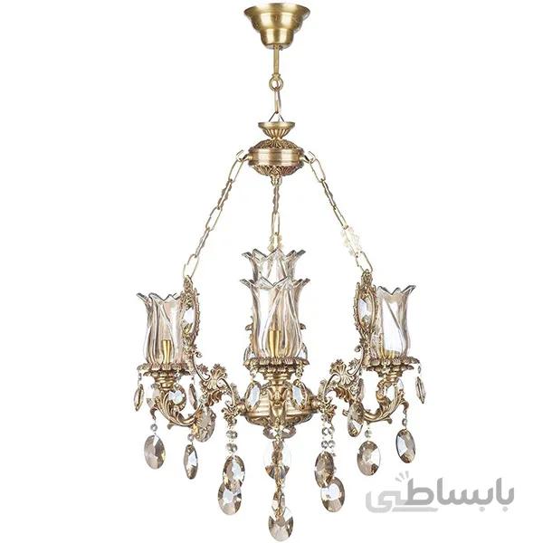 لوستر 4 شعله چشمه نور کد S3590/3+1-A آنتیک