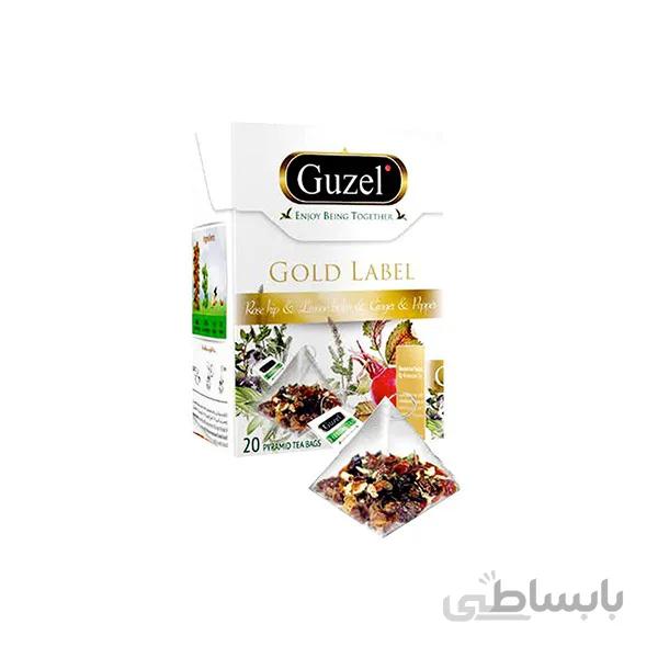 دمنوش مثلثی طلائی لیبل گوزل