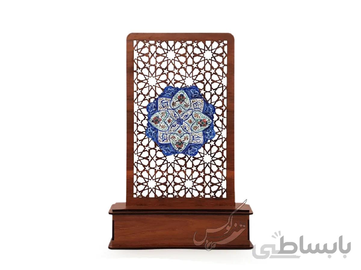 تندیس مشبک بشقاب میناکاری