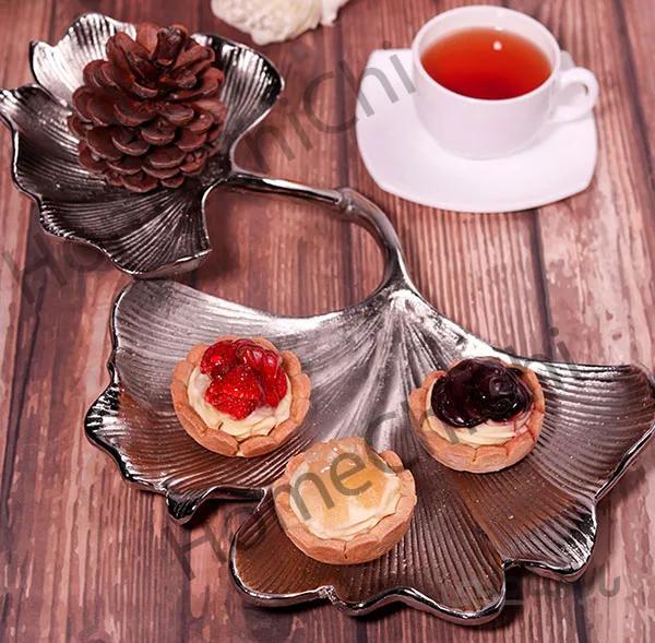 برگ نیلوفر 2 طبقه نقره ای