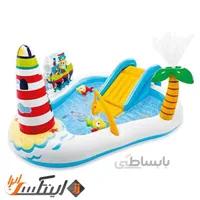 استخر بادی سرسره دار طرح فانوس دریایی intex 57162 ا intex 57162