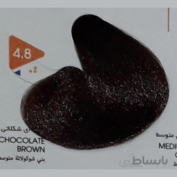 رنگ مو ویتامول (Vitamol) قهوه ای شکلاتی متوسط (شماره 4/8 شکلاتی) حجم 120 میل