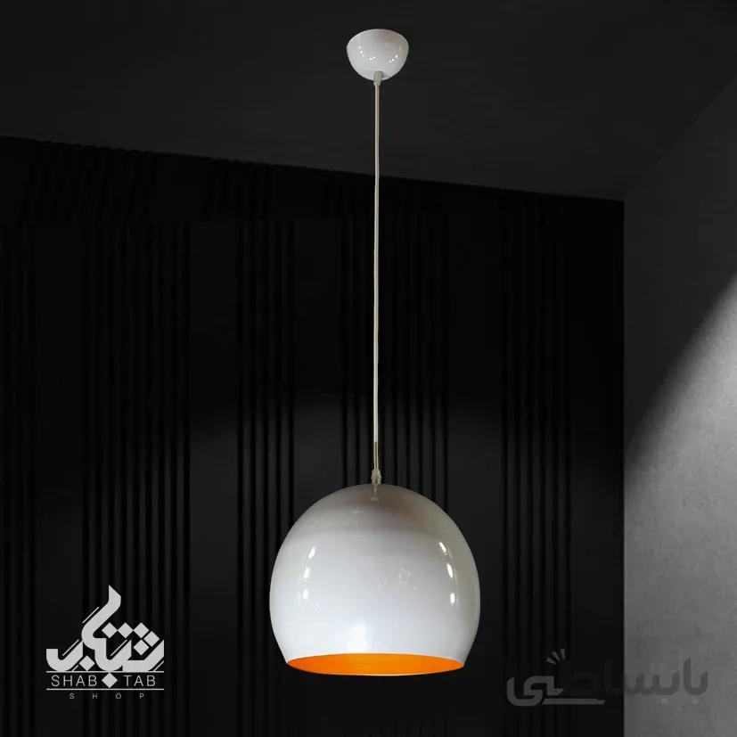 لوستر آویز مدرن تک شعله خمره ای سفید بزرگ کد 353 SHJ