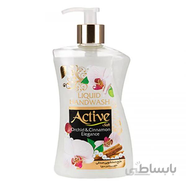 مایع دستشویی صدفی سفید 450 گرمی اکتیو (حاوی پروتئین سویا)