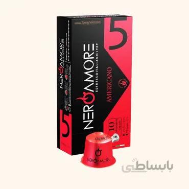 کپسول قهوه نسپرسو nero amore آلومینیومی 5 امریکانو 10 عددی