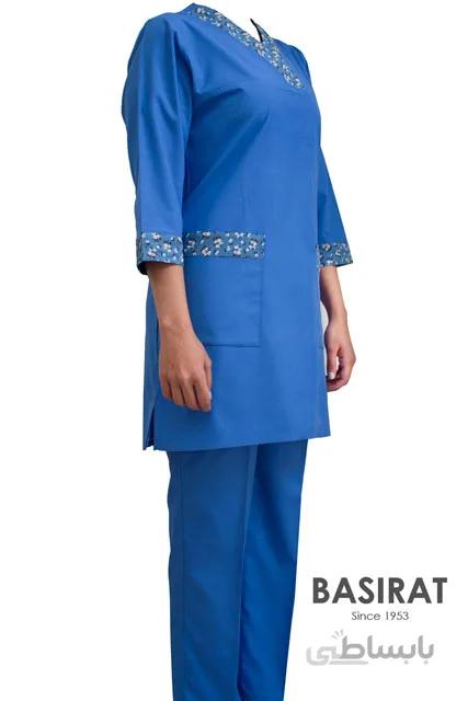 روپوش و شلوار اتاق عمل – طرحدار گل آبی