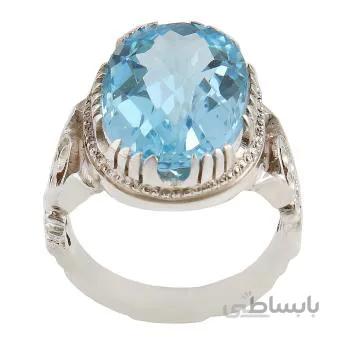 انگشتر نقره مردانه مدل توپاز کد AM_1813
