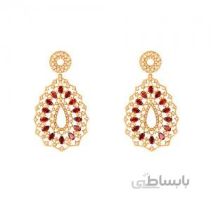 گوشواره طلا زنانه طرح اشک با نگین کد CE317