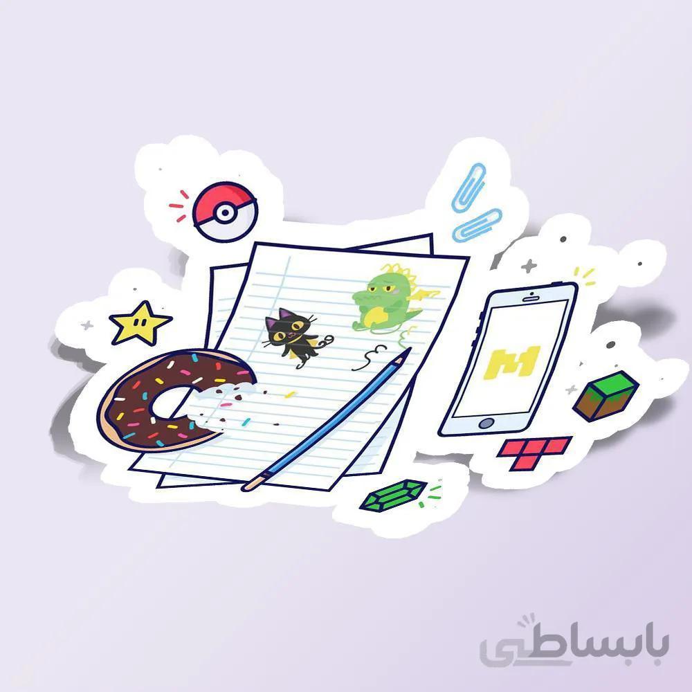 استیکر donut , pokemon and my homeworks