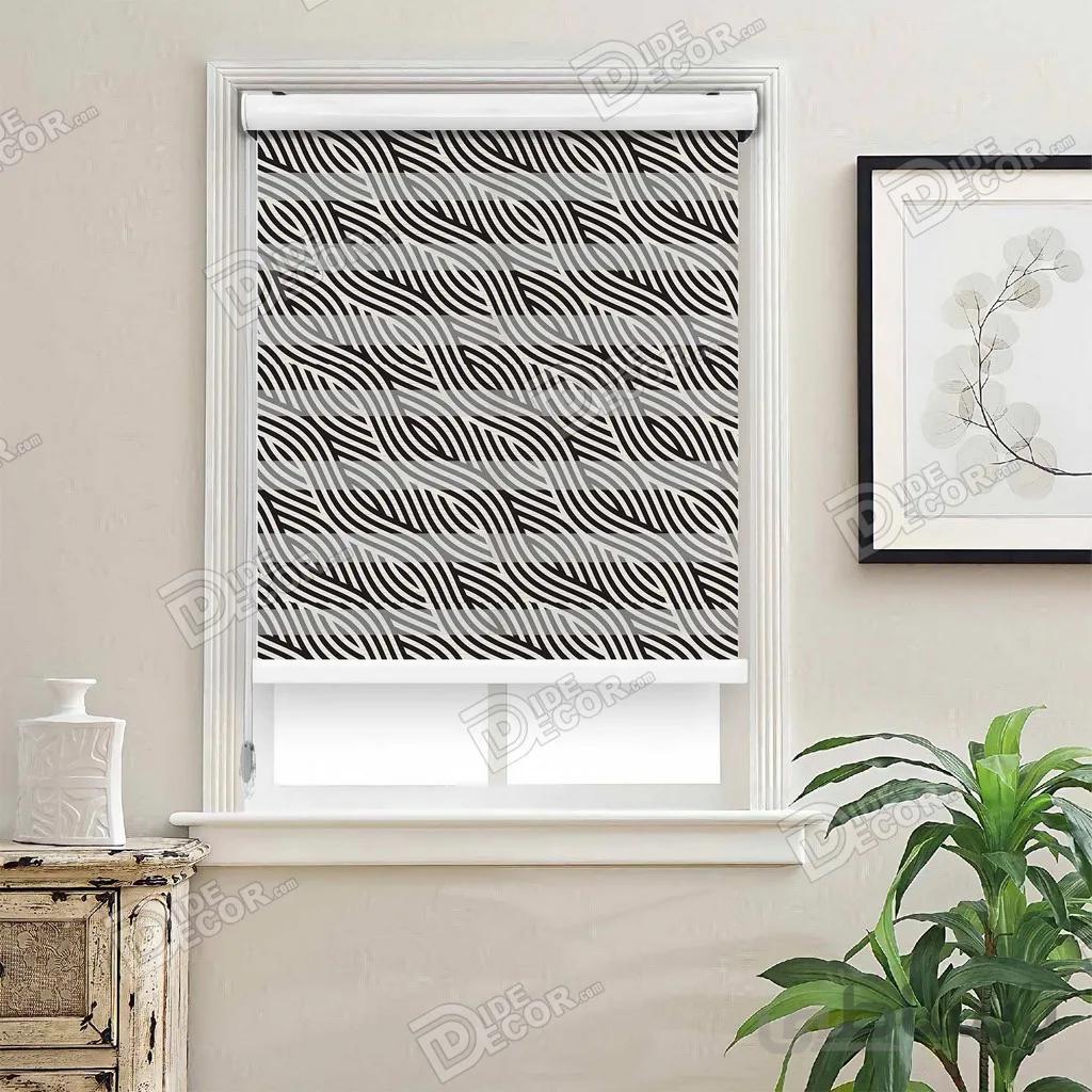 پرده زبرا چاپی دو رو طرح دار کد ZMP-620