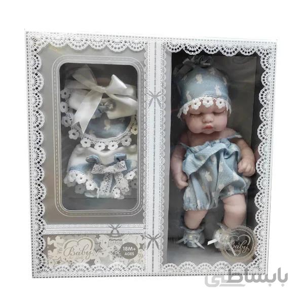عروسک طرح نوزاد مدل baby solovely ارتفاع 22 سانتی متر