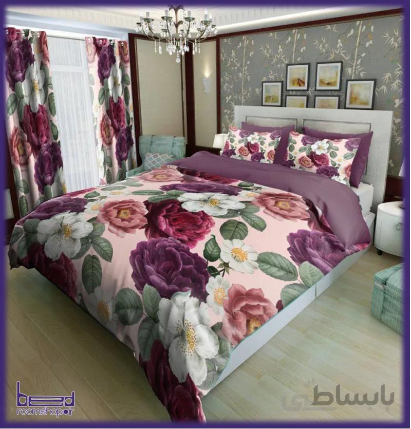 سرویس کتان تنسل طرح گل کد1012